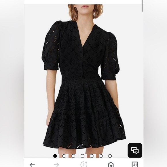 Maje Rayanette A Line Eyelet Dress EU 42 US XL - Picture 1 of 15